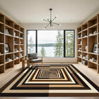 Modern Brown Geometric Infinite Tunnel Rug
