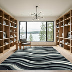 Monochromatic Flowing Curve Lines Rug