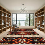 Bold Terra Cotta Southwestern Arrow Diamond Rug