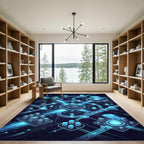 Neon Circuitry Global Data Network Rug