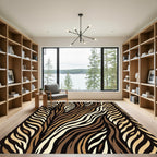 Earthy Brown Gradient Zebra Stripes Rug