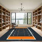 Modern Grid Orange Sports Field Rug