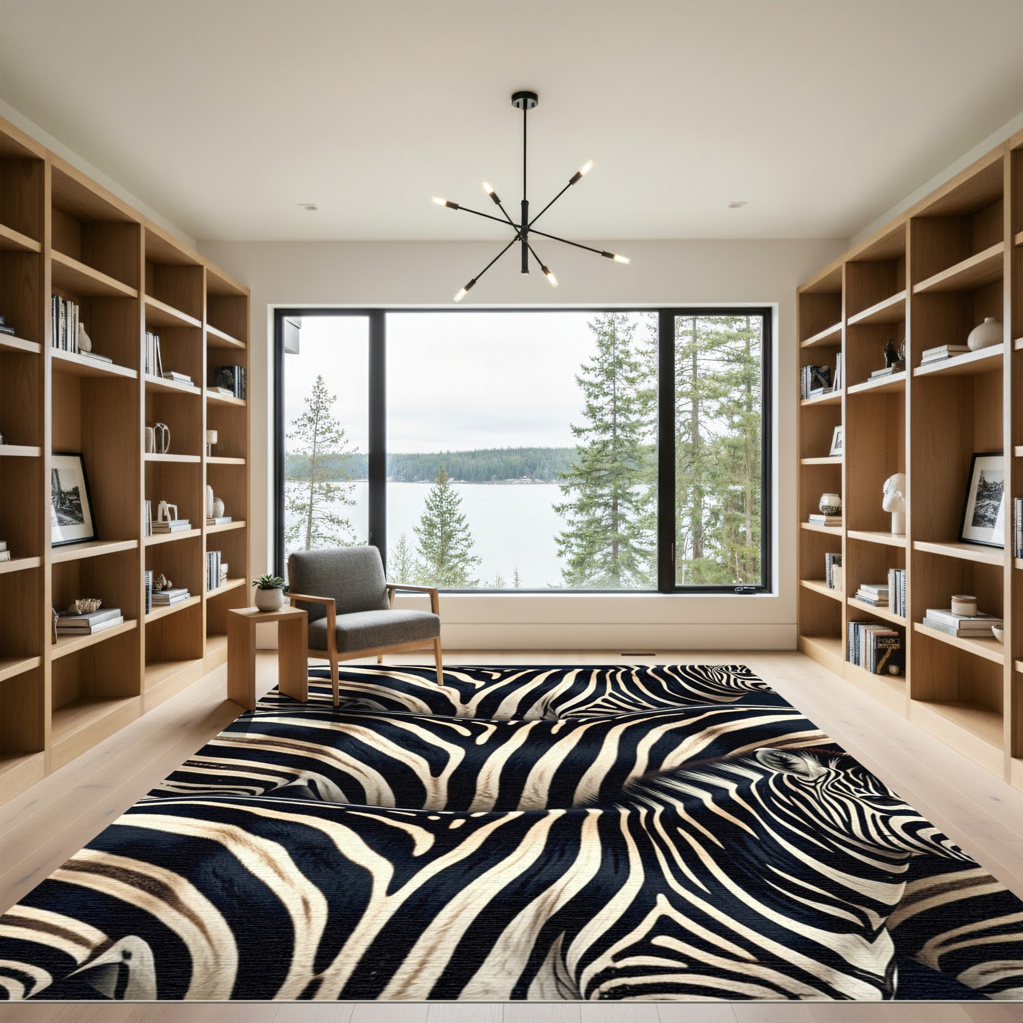 Wild Zebra Animal Print Rug