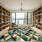 Sage and Cream Geometric Pyramid Texture Rug