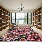 Elegant Mauve Dahlia Blossom Composition Rug