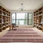 Rose Gold Textured Striped Rug