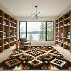 Earthy Brown Southwest Geometric Diamond Rug