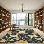 Cream Morning Glory Vine Swirls Rug