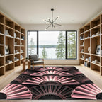 Art Deco Blush Pink Fan Rug
