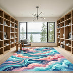 Dreamy Swirling Pastel Celestial Cloud Sky Rug