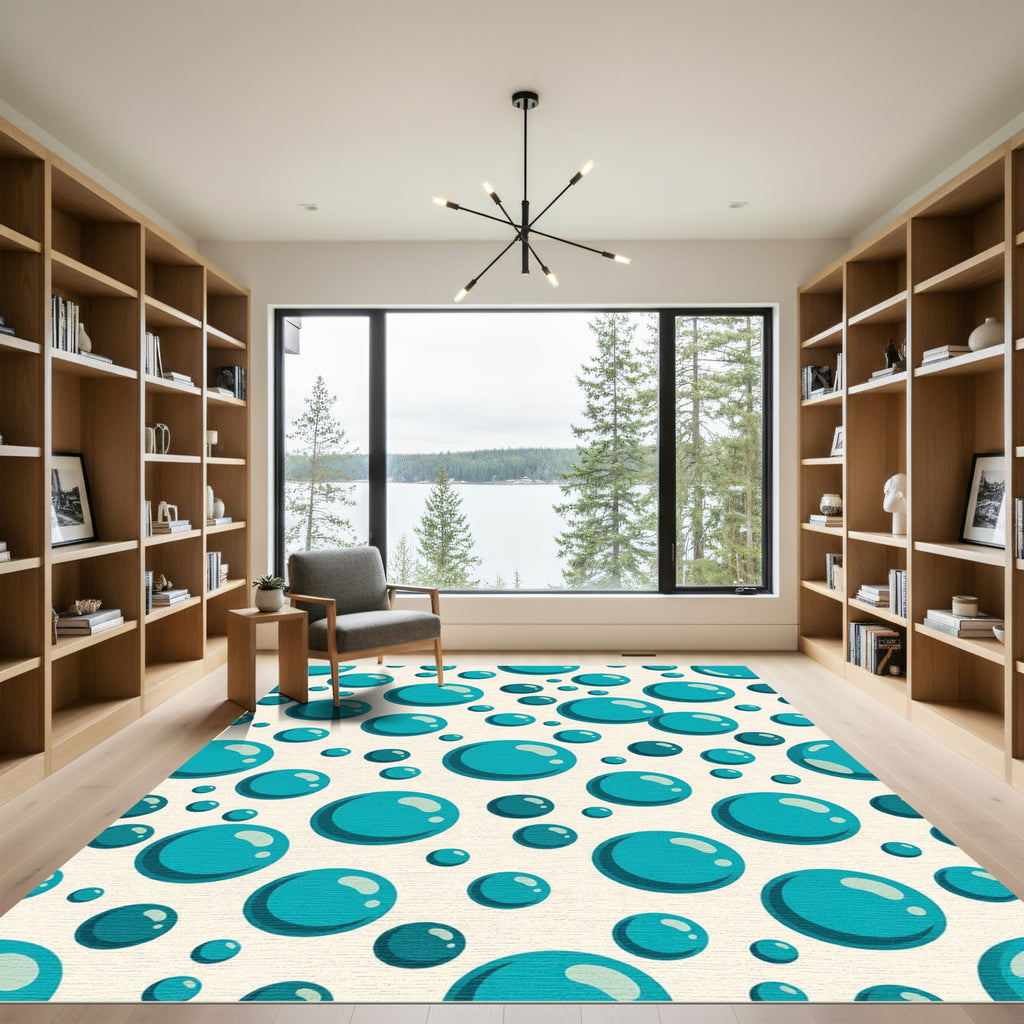 Teal Bubble Splash Scatter Rug