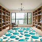 Teal Bubble Splash Scatter Rug