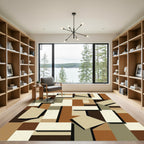 Earthy Tones Geometric Blocks Rug