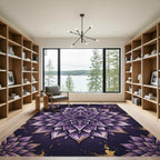 Amethyst Purple Floral Mandala Art Rug