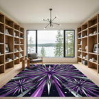 Radiant Purple and Silver Spiked Star Rug