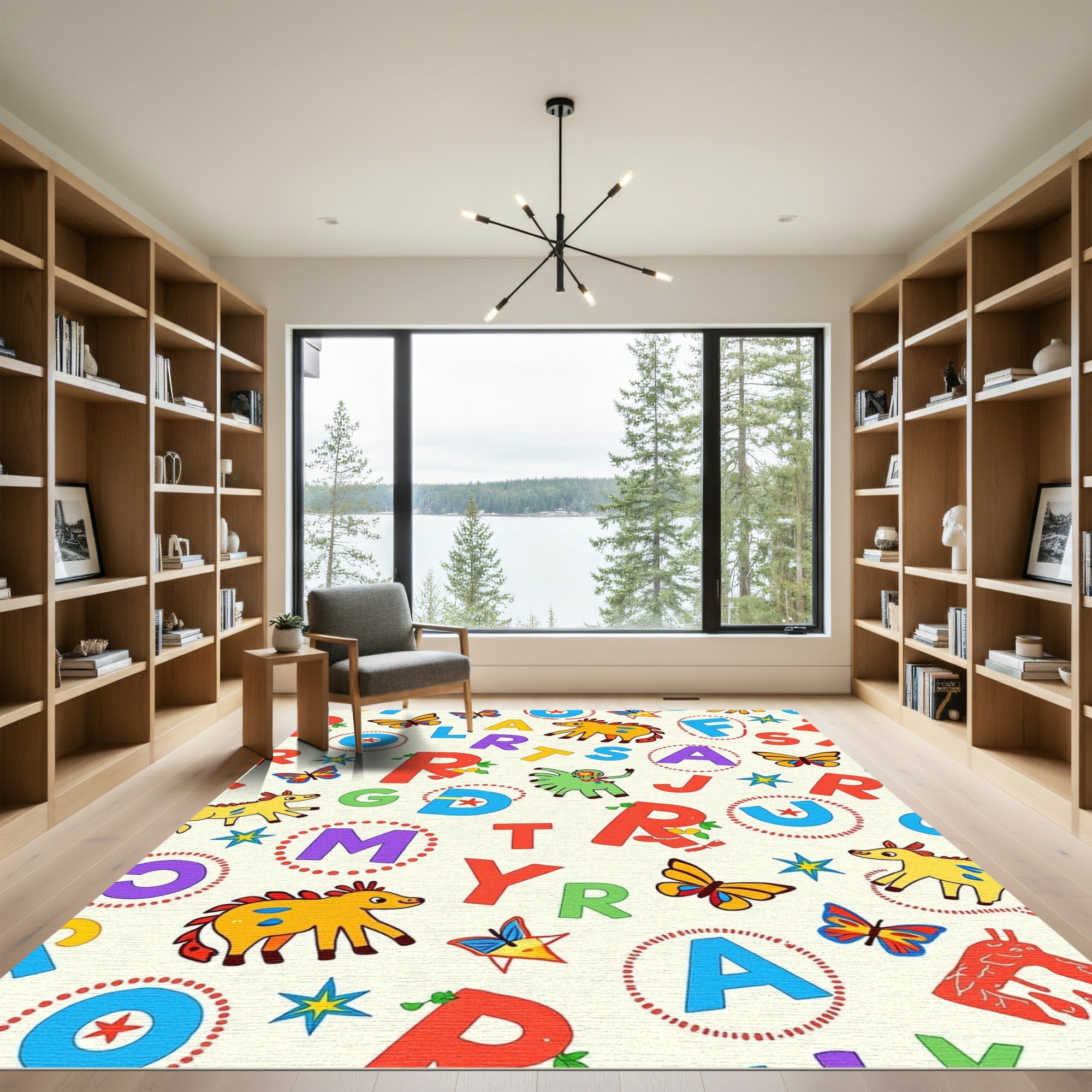 Playful Alphabet Animals and Butterflies Rug