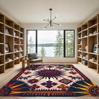 Crimson Sun Dogs Geometric Cross Rug