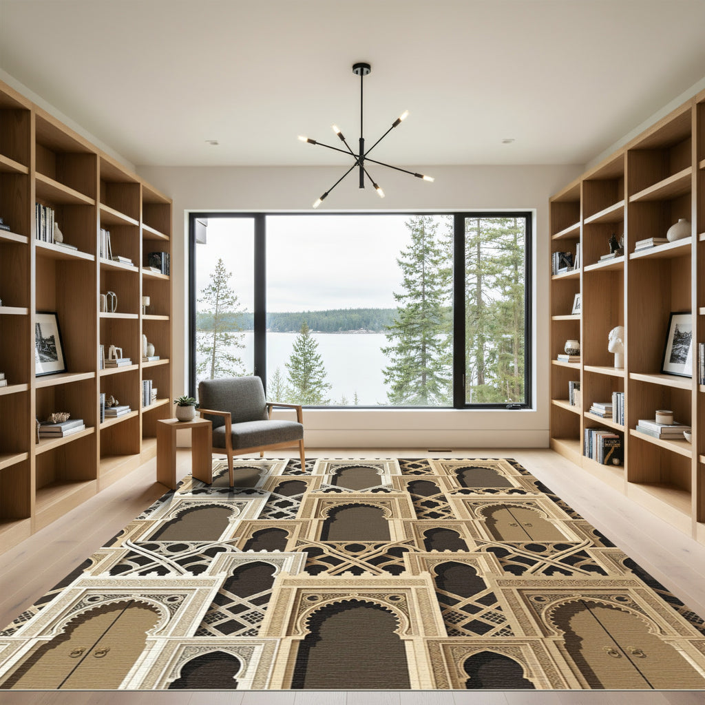 Tiered Archway Geometric Medallion Rug