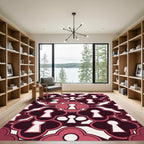 Crimson Keyhole Clover Pattern Rug
