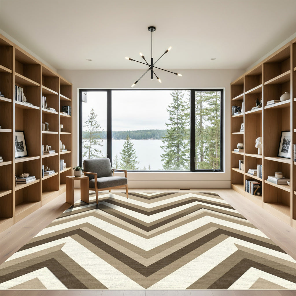 Shaded Earth Tone Chevron Vibe Rug