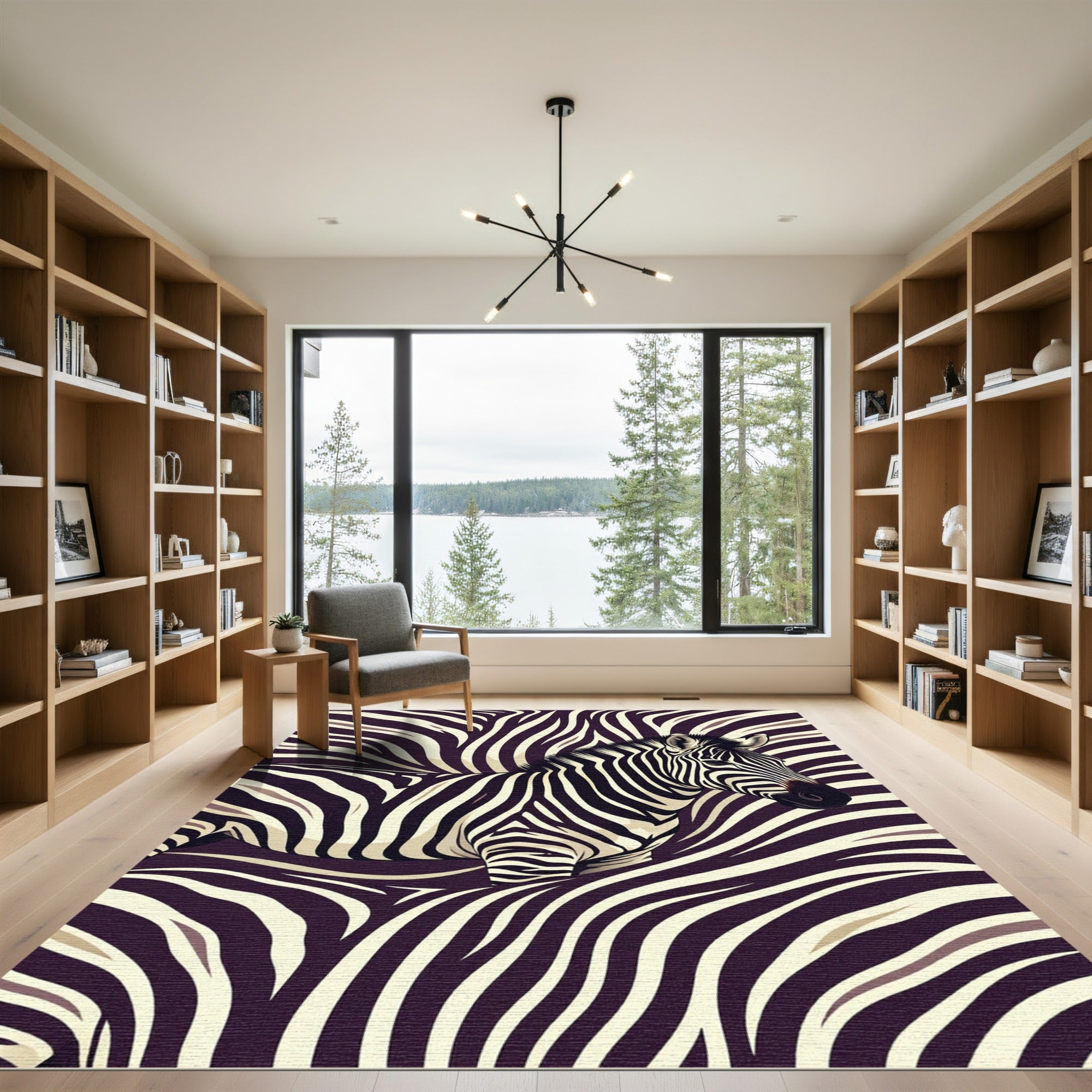 Earthy zebra stripes with a regal flair Rug