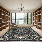 Vintage Celestial Sun Floral Medallion Rug