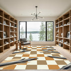 Driftwood Checkerboard Earthy Tones Rug
