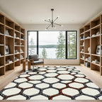 Rustic Copper Wire Hexagon Grid Rug