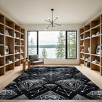 Celestial Silver Diamond Constellation Galaxy Rug