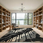 Monochromatic Dripping Paint Splatter Rug