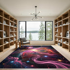 Vibrant Cosmic Interstellar Nebula Swirl Rug