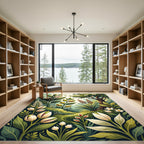 Spring Garden Pistachio Blossom Swirl Rug