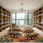 Southwestern Desert Boar Wildlife Scene Rug