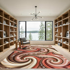 Coral Gold Swirl Gem Accents Rug