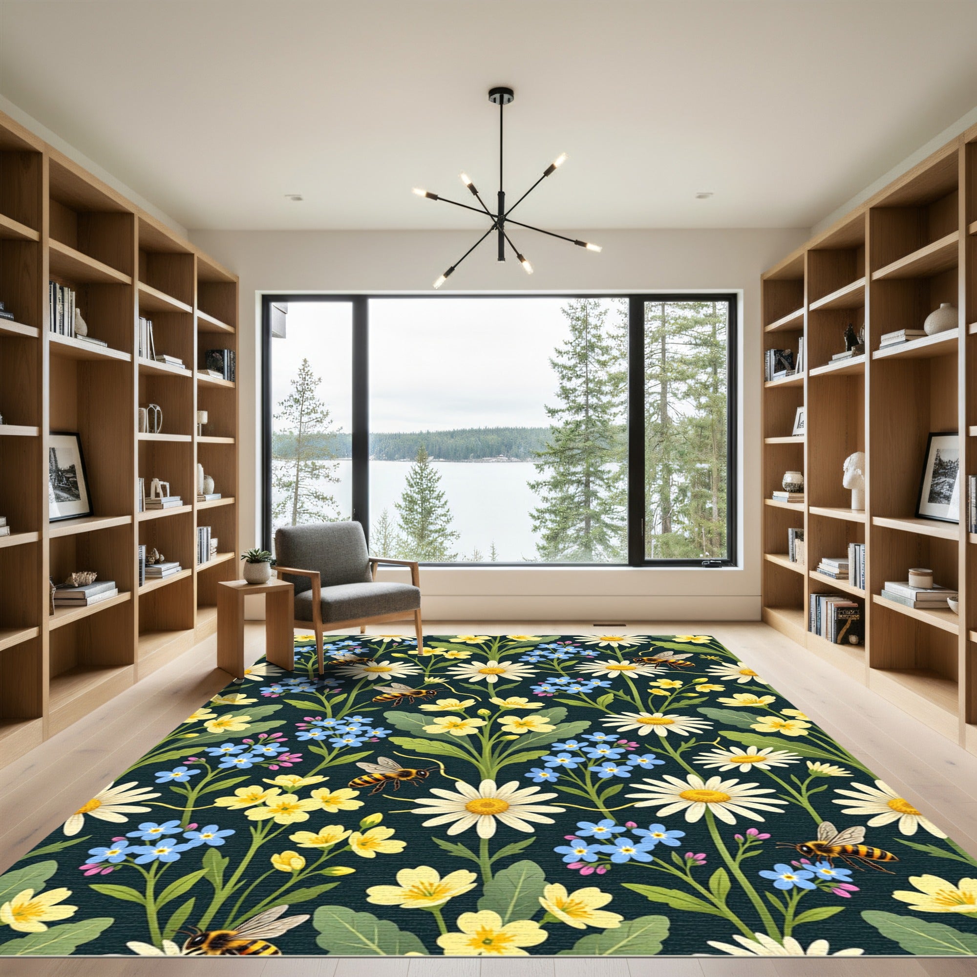 Honey Bee and Wildflower Meadow Rug