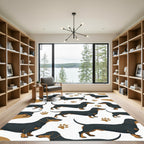 Black and Tan Dachshund Paw Illustration Rug