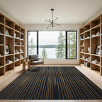 Dark Gold Vertical Lines Rug