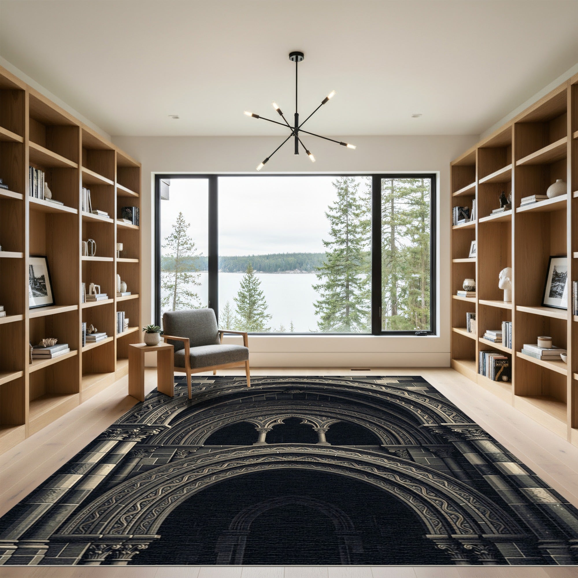 Gothic Gray Arched Stone Rug