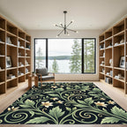 Elegance Sage Cream Floral Scroll Rug