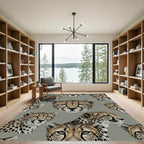Graceful Cheetah Portraits Neutral Background Rug