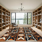 Abstract Hourglass Tile Geometric Ochre Rug