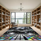 Glittering Disco Ball Retro Wave Rug