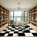 Abstract Monochrome Three-Dimensional Cube Art Rug