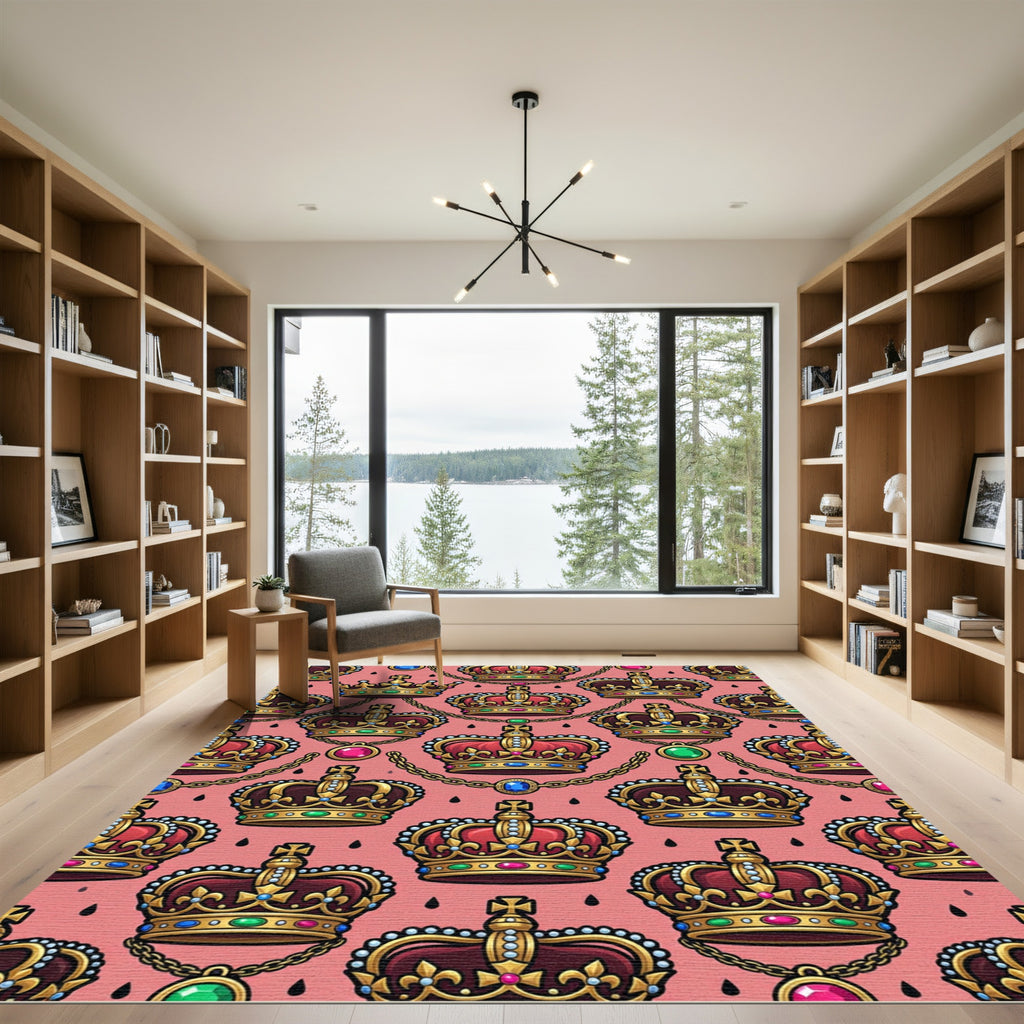 Royal Red Crown Jewel Garland Rug