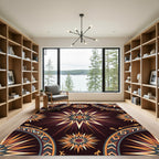 Celestial Starburst Geometric Earth Tone Rug