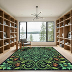 Elegant Green Verdant Acorn Medallion Rug
