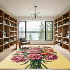 Soft Pink Carnation Botanical Bouquet Rug