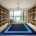 Ombre Blue Layered Rectangular Rug