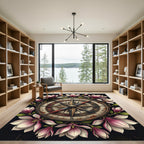 Vintage Magnolia Compass Floral Medallion Rug