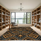 Gold Chain and Geometric Arrow Diamond Rug